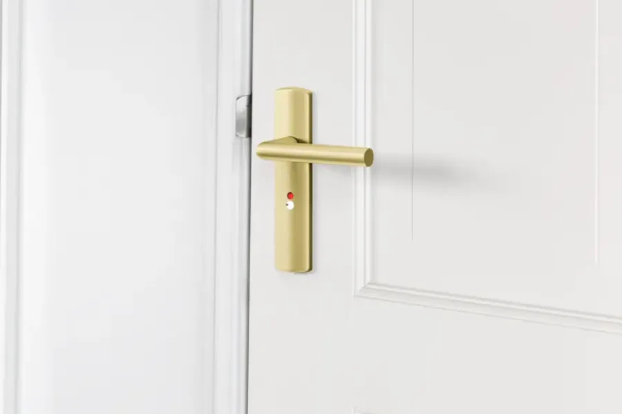 Deurbeslag Binnendeur|Deurklinken > AXA deurkrukset Curve Milan goud blindschild zilver wc-/badkamersluiting 63/8