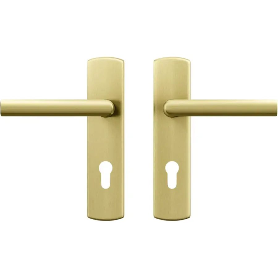 Deurbeslag Binnendeur|Deurbeslag Binnen > AXA deurkrukset Curve Milan goud blindschild sleutelgat PC72