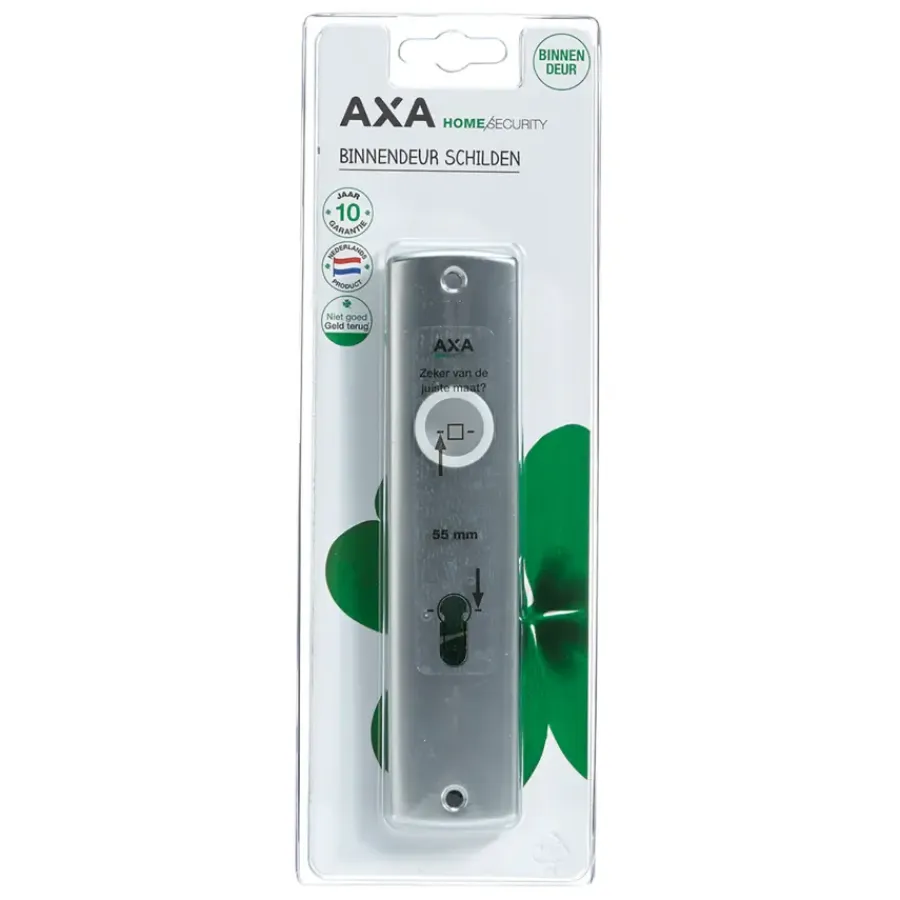 Deurbeslag Binnendeur|Deurbeslag Binnen > AXA langschild binnendeur aluminium kruk/sleutel 55 mm