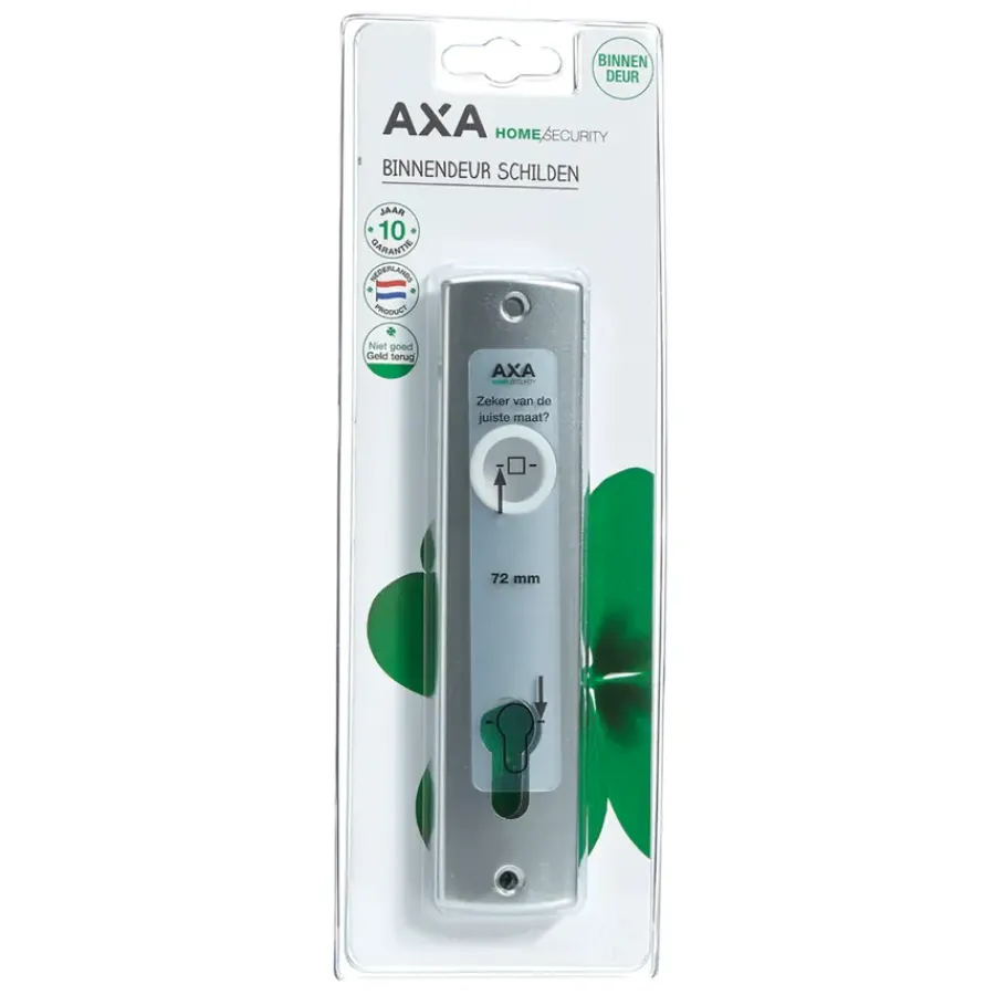 Deurbeslag Binnendeur|Deurbeslag Binnen > AXA langschild binnendeur aluminium kruk/cilinder 72 mm