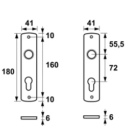 Deurbeslag Binnendeur|Deurbeslag Binnen > AXA langschild binnendeur aluminium kruk/cilinder 72 mm