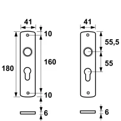Deurbeslag Binnendeur|Deurbeslag Binnen > AXA langschild binnendeur kruk/cilinder aluminium 55 mm