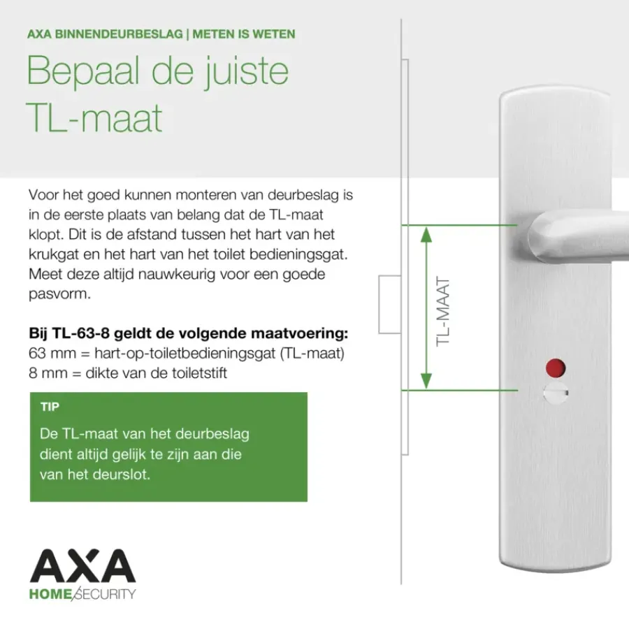 Deurbeslag Binnendeur|Deurbeslag Binnen > AXA Langschild binnendeur voor badkamerslot/wc-slot 72 mm zwart