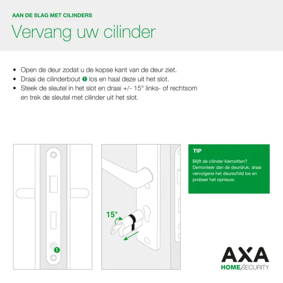 Cilinders|Cilinders > AXA profielcilinder knop 30-30mm