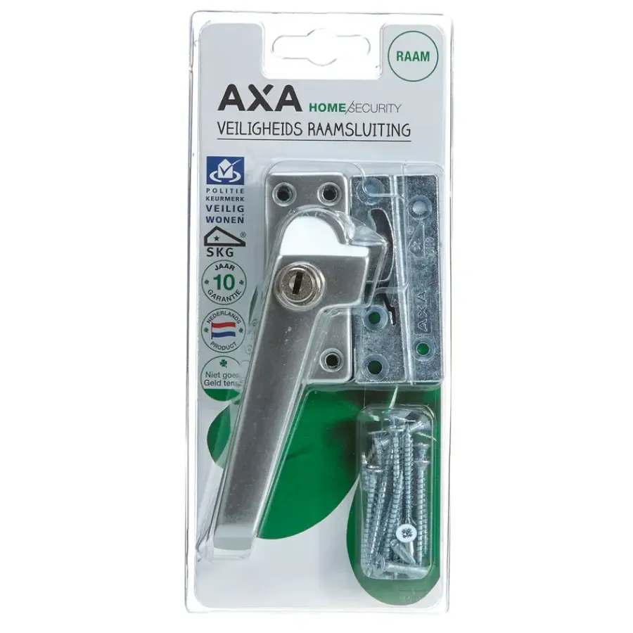 Raambeslag|Raamsluiting > AXA raamsluiting met slot SKG 1-ster links aluminium buitendraaiend