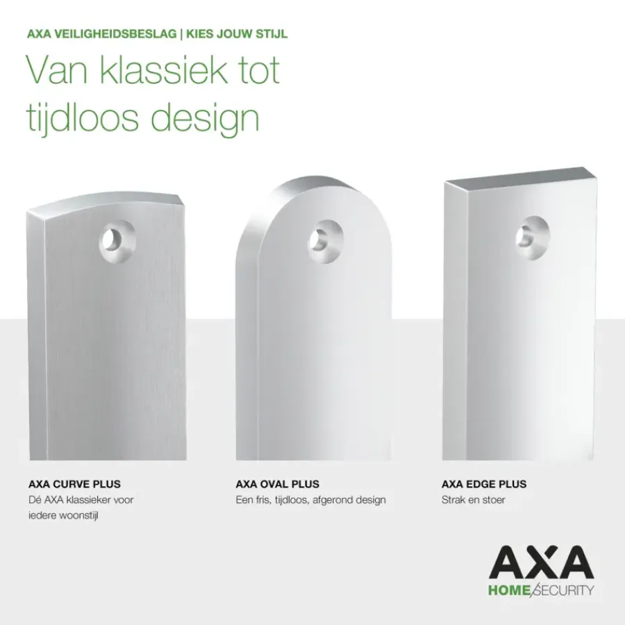 Deurbeslag Buitendeur|Deurklinken > AXA veiligheidsbeslag Edge achterdeur zwart kortschild met SKG 3-sterren 72 mm