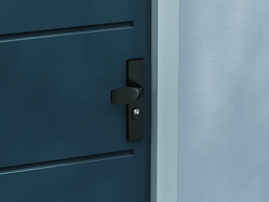 Deurbeslag Buitendeur|Deurklinken > AXA veiligheidsbeslag Edge voordeur zwart langschild met SKG 3-sterren 92 mm
