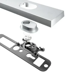 Deurbeslag Buitendeur|Deurklinken > AXA veiligheidsbeslag Oval achterdeur aluminium langschild met SKG 3-sterren 55 mm