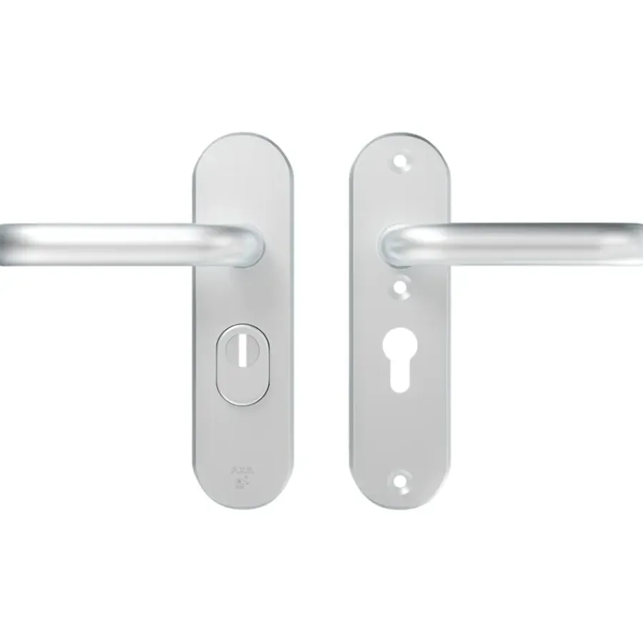 Deurbeslag Buitendeur|Deurklinken > AXA veiligheidsbeslag Oval achterdeur aluminium kortschild met SKG 3-sterren 52 mm