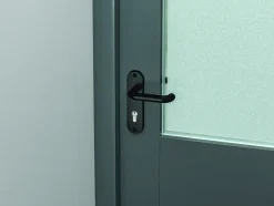 Deurbeslag Buitendeur|Deurklinken > AXA veiligheidsbeslag Oval achterdeur zwart kortschild met SKG 3-sterren 52 mm