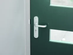 Deurbeslag Buitendeur|Deurklinken > AXA veiligheidsbeslag Oval voordeur aluminium langschild met SKG 3-sterren 92 mm