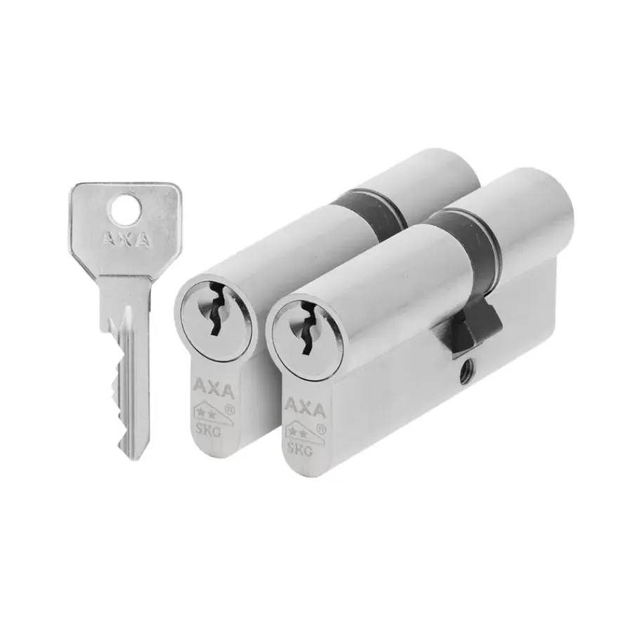 Cilinders|Cilinders > AXA veiligheidscilinder security 30-45mm SKG** gelijksluitend 2 stuks