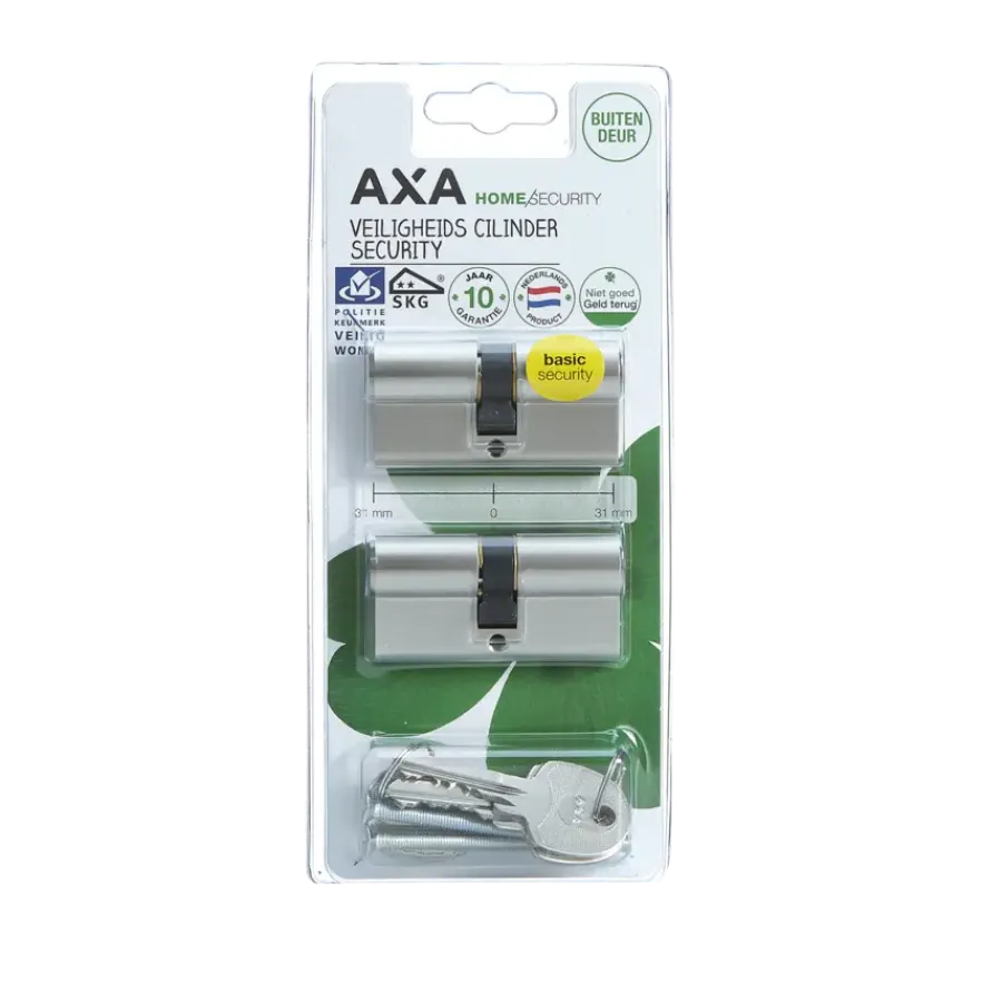 Cilinders|Cilinders > AXA veiligheidscilinder security 30-30mm SKG** gelijksluitend 2 stuks