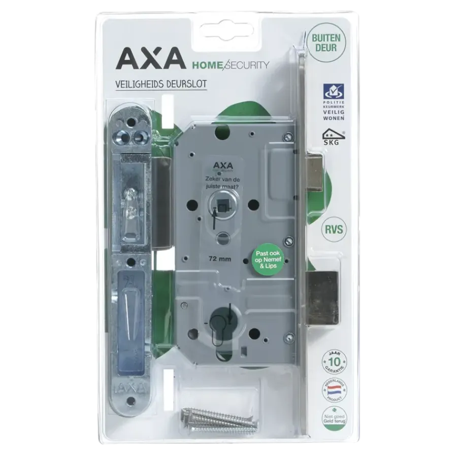 Deursloten|Cilinders > AXA veiligheidsslot 7425 incl sluitkom pc72 ronde voorplaat rvs SKG**