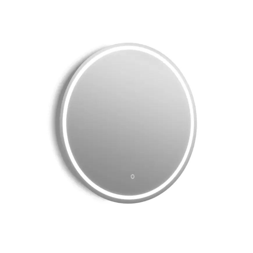 Badkamerspiegel Isla met verlichting rond 60 x 60 cm ø 60 cm met lijst chroom