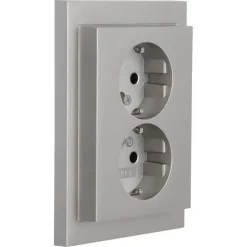 Inbouw Schakelmateriaal|Stopcontacten & Overige Contactdozen > Berker K5 Dubbel Stopcontact Geaard RVS