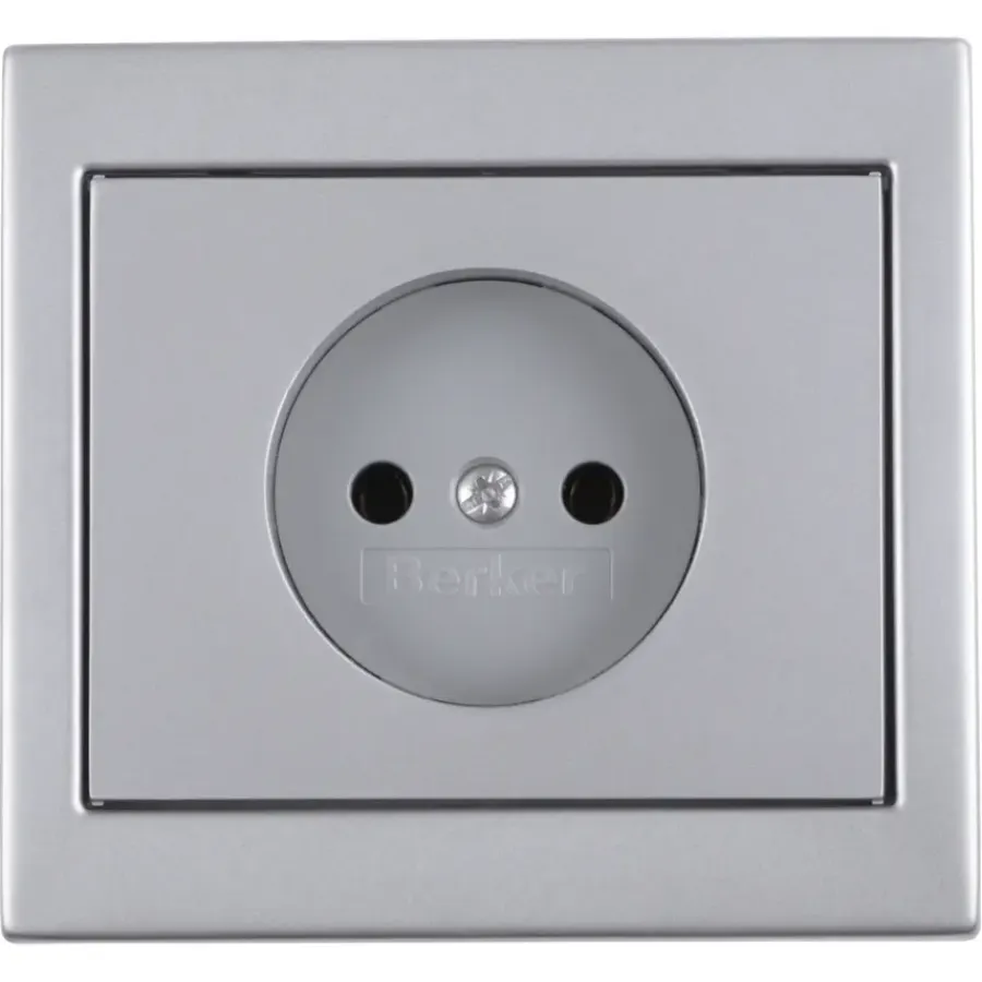 Inbouw Schakelmateriaal|Stopcontacten & Overige Contactdozen > Berker K5 Enkel Stopcontact RVS
