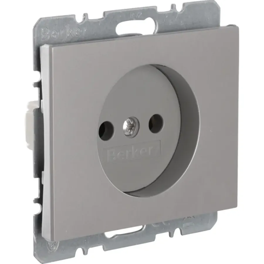 Inbouw Schakelmateriaal|Stopcontacten & Overige Contactdozen > Berker K5 Enkel Stopcontact RVS