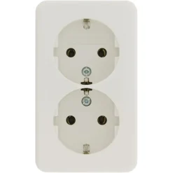 Opbouw Schakelmateriaal|Stopcontacten & Overige Contactdozen > Berker Opbouw Dubbel Stopcontact Wit