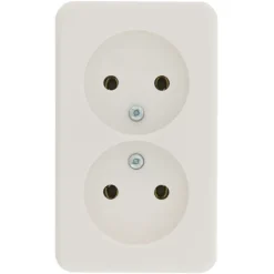 Opbouw Schakelmateriaal|Stopcontacten & Overige Contactdozen > Berker Opbouw Dubbel Stopcontact Wit