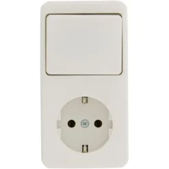 Opbouw Schakelmateriaal|Stopcontacten & Overige Contactdozen > Berker Opbouw Enkel Geaard Stopcontact met Schakelaar Wit