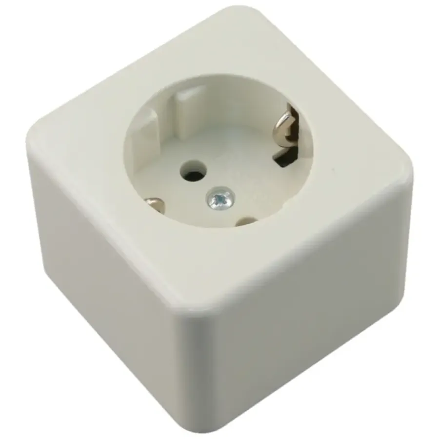 Opbouw Schakelmateriaal|Stopcontacten & Overige Contactdozen > Berker Opbouw Enkel Geaard Stopcontact Wit