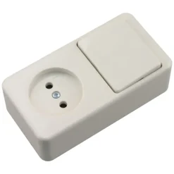 Opbouw Schakelmateriaal|Stopcontacten & Overige Contactdozen > Berker Opbouw Enkel Stopcontact met Schakelaar Wit