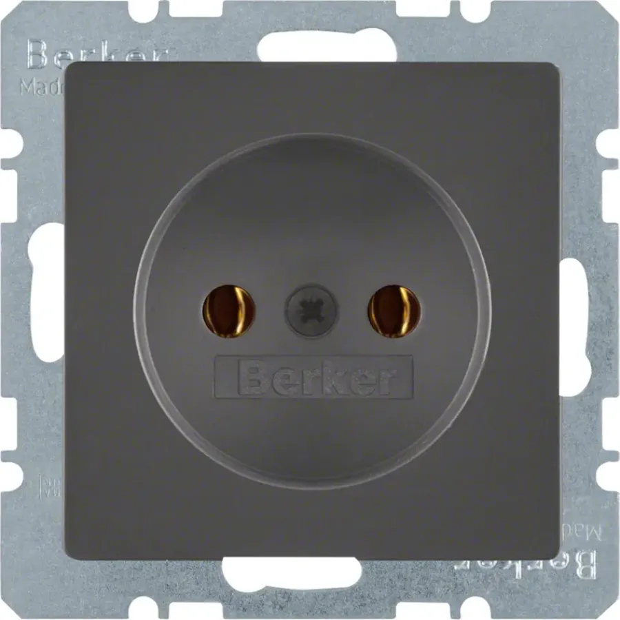 Inbouw Schakelmateriaal|Stopcontacten & Overige Contactdozen > Berker Q1 Enkel Stopcontact antraciet