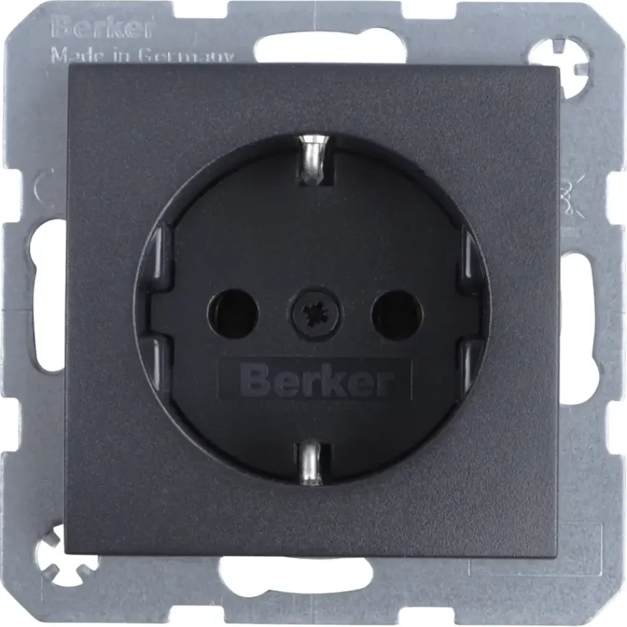 Inbouw Schakelmateriaal|Stopcontacten & Overige Contactdozen > Berker S.1 enkel geaard stopcontact antraciet