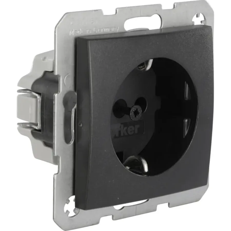 Inbouw Schakelmateriaal|Stopcontacten & Overige Contactdozen > Berker S.1 enkel geaard stopcontact antraciet
