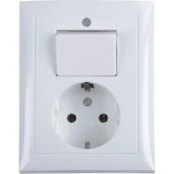 Inbouw Schakelmateriaal|Stopcontacten & Overige Contactdozen > Berker S.1 Geaard Stopcontact met Wisselschakelaar Wit