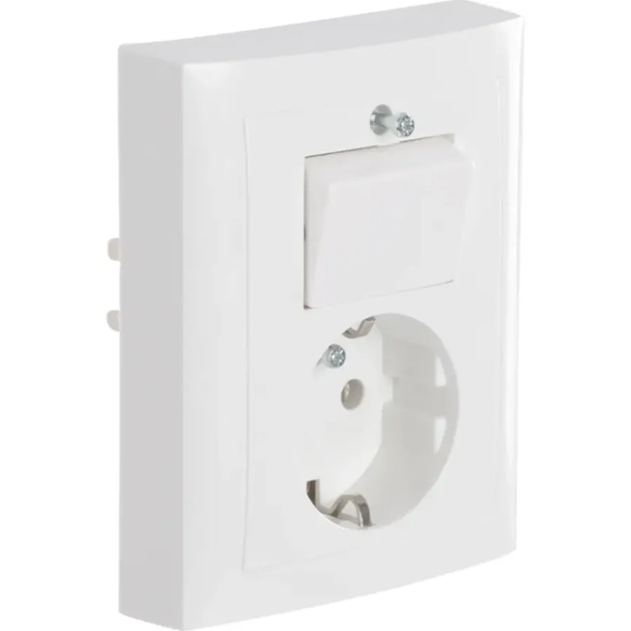 Inbouw Schakelmateriaal|Stopcontacten & Overige Contactdozen > Berker S.1 Geaard Stopcontact met Wisselschakelaar Wit