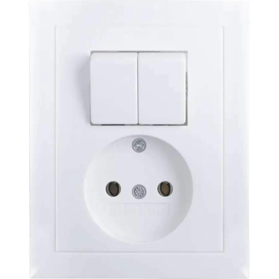 Inbouw Schakelmateriaal|Stopcontacten & Overige Contactdozen > Berker S.1 stopcontact met serieschakelaar wit