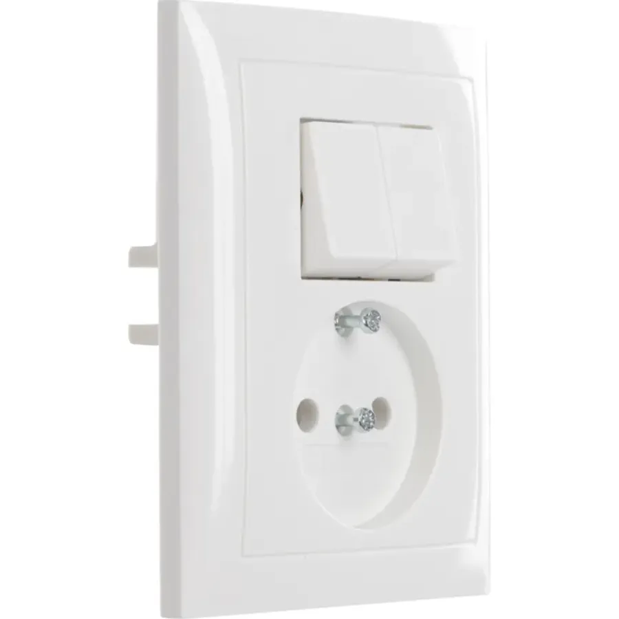 Inbouw Schakelmateriaal|Stopcontacten & Overige Contactdozen > Berker S.1 stopcontact met serieschakelaar wit