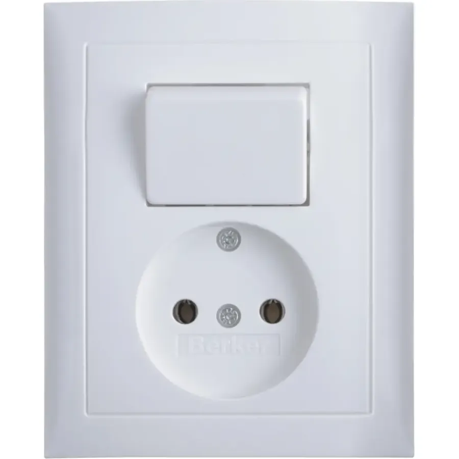Inbouw Schakelmateriaal|Stopcontacten & Overige Contactdozen > Berker S.1 stopcontact met wisselschakelaar wit
