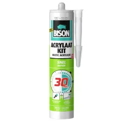 Toebehoren En Benodigdheden > Bison acrylaatkit snel 30 minuten wit koker 300 ml