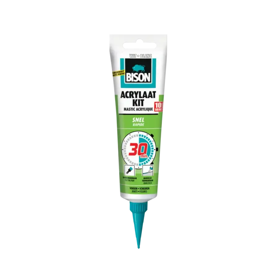 Toebehoren En Benodigdheden > Bison acrylaatkit snel 30 minuten hangtube wit 150 ml