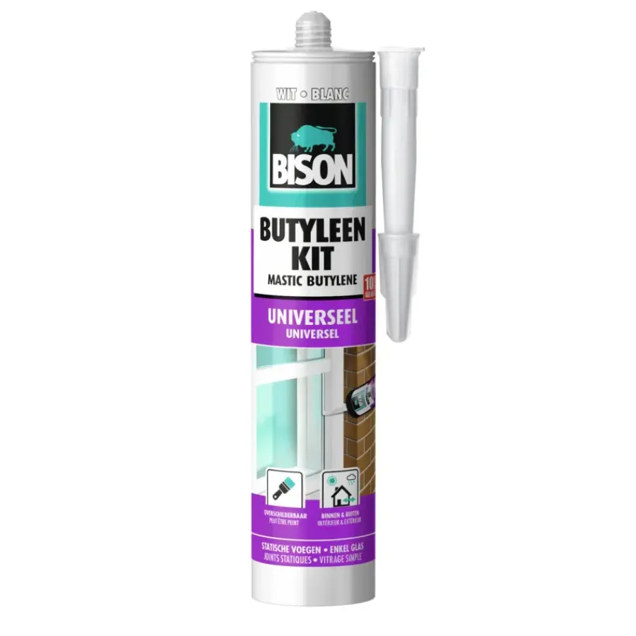 Toebehoren En Benodigdheden > Bison butyleenkit wit koker 300 ml