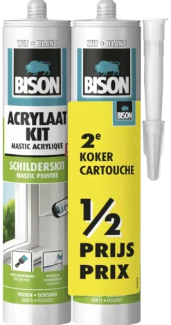 Toebehoren En Benodigdheden > Bison duopack acrylaatkit universeel wit koker 300 ml