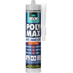 Toebehoren En Benodigdheden > Bison Poly Max afdichtingskit alle voegen transparant grijs 280 ml