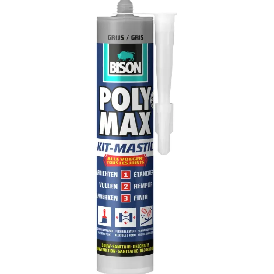 Toebehoren En Benodigdheden > Bison Poly Max afdichtingskit alle voegen grijs 280 ml