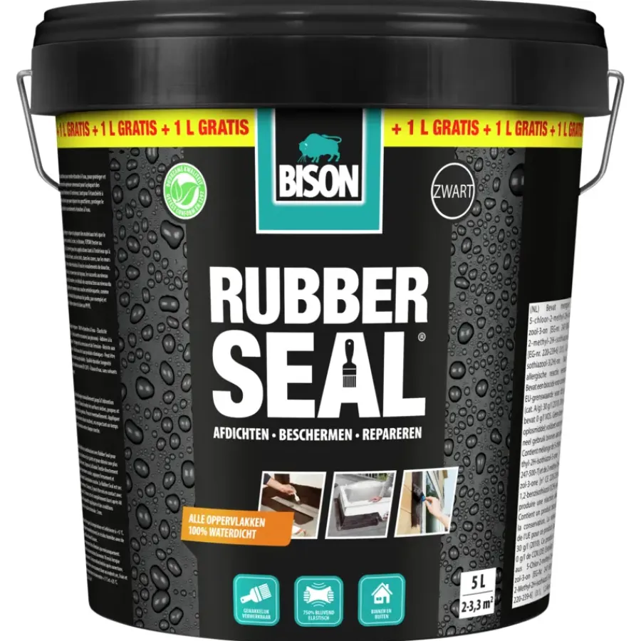 Toebehoren En Benodigdheden > Bison Rubber Seal waterdichte rubbercoating 4 + 1 liter
