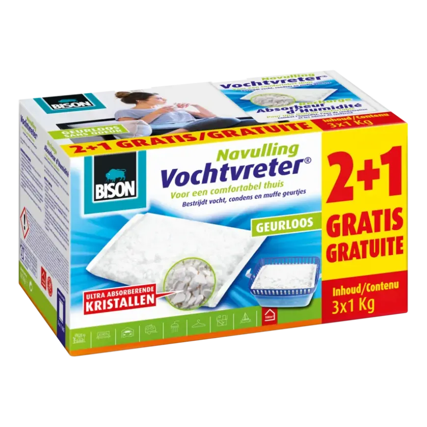 Bison Vochtvreter navulling ultra neutraal 2+1 gratis 3 kg
