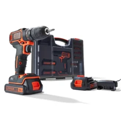 Accuboormachines|Boormachines > BLACK+DECKER accuboormachine BDC718AS2O-QW + 80-delige accessoireset