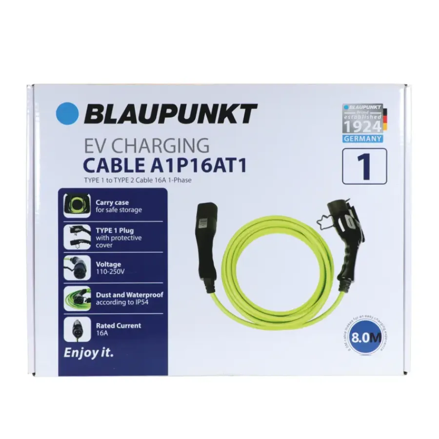 Verlengsnoeren > Blaupunkt Electric Verhicle 1 Fase laadkabel type 1 16Ah capaciteit
