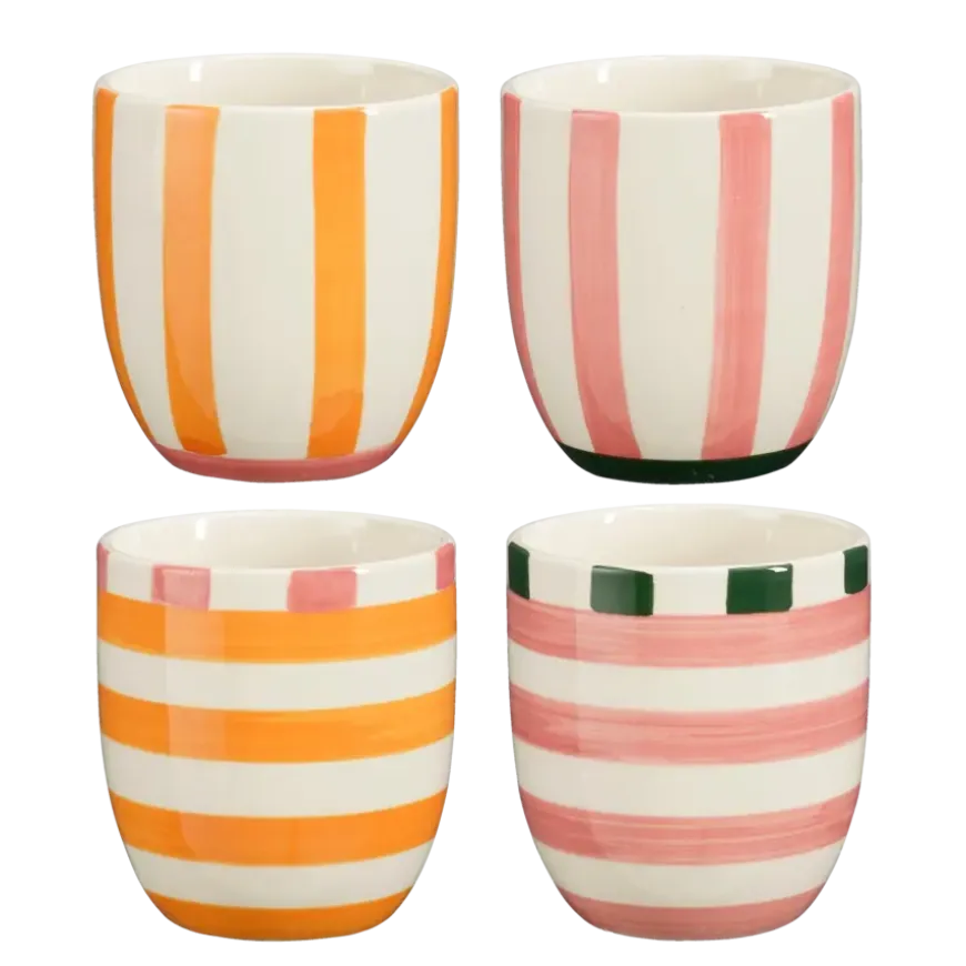 Bliss beker roze oranje - h9,5xd9cm