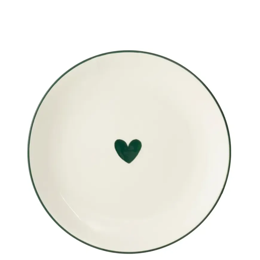 Bord hart groen - h1,5xd20,5cm