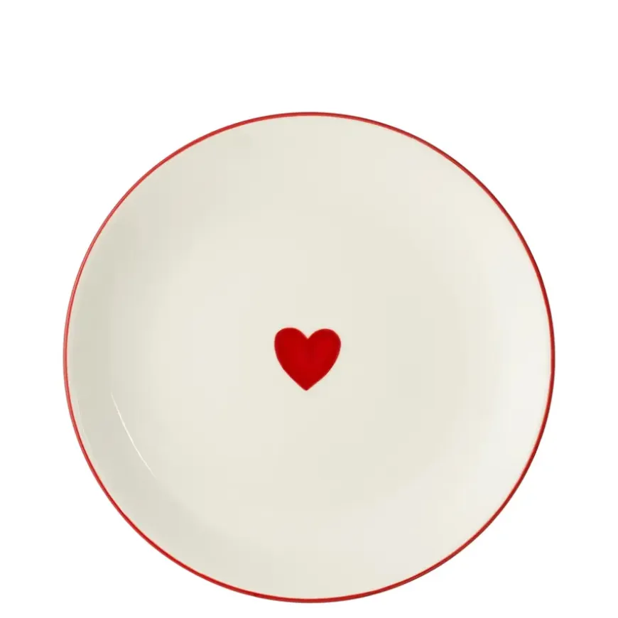 Bord hart rood - h1,5xd20,5cm