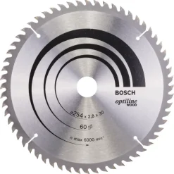 Zaagbladen > Bosch cirkelzaagblad Optiline voor hout 60 tanden - 254 x 30 x 2,8 mm