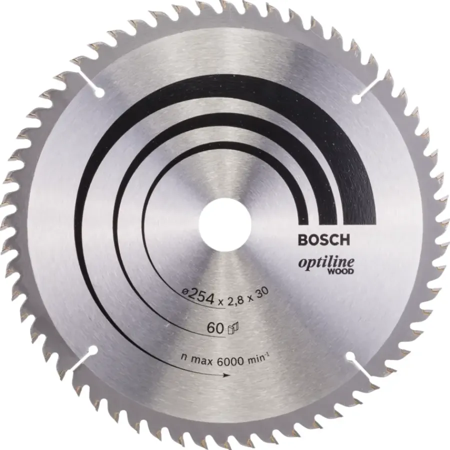Zaagbladen > Bosch cirkelzaagblad Optiline voor hout 60 tanden - 254 x 30 x 2,8 mm